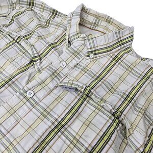 Carhartt Force Men's Plaid Short Sleeve Shirt XL Relaxed Fit Cotton‎ Green/White